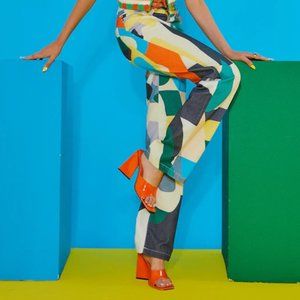 NWT Jaded London Abstract Art Print High Waist Jeans (US 25-26)